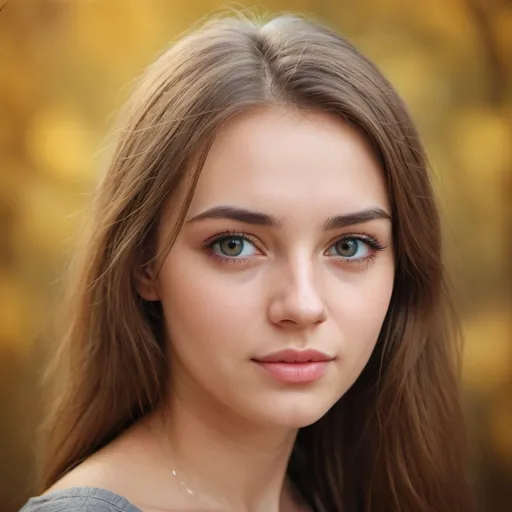 Prompt: Create a potrait of a beautiful young woman from Eastern Europe, realistic, high quality, beautiful features, background, perfect composition, potrait photography 