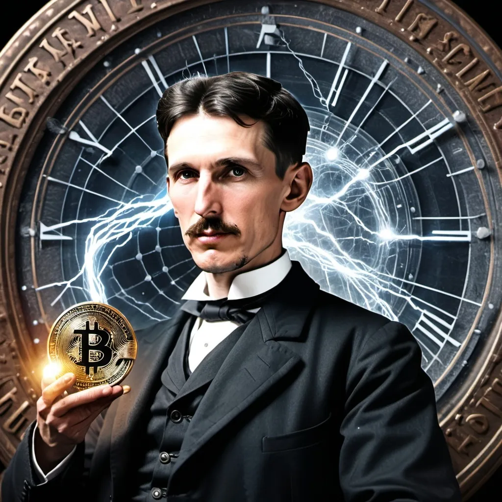 Prompt: Q Bitcoin Nikola Tesla time travel Trump
