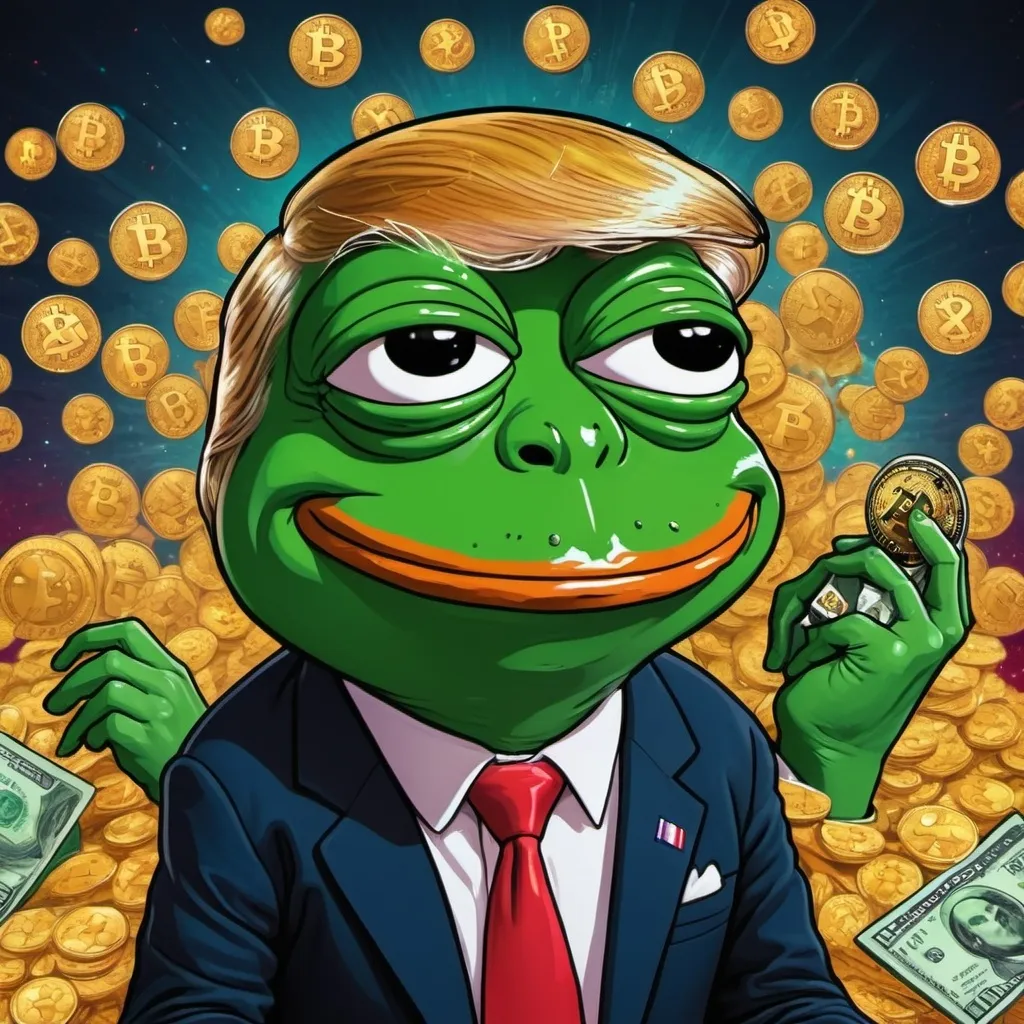 Prompt: Qanon bitcoin Pepe trump
