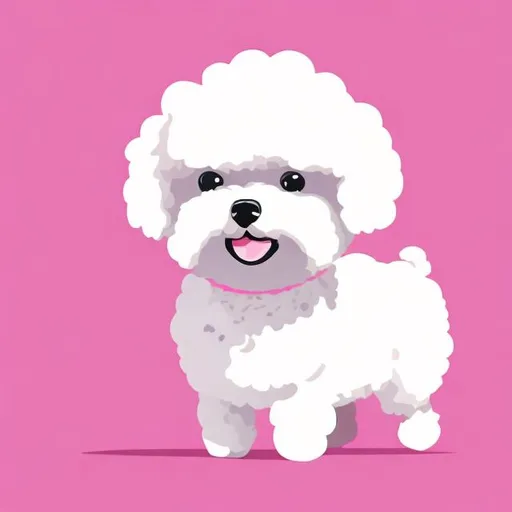 Prompt: a cartoon bichon frise in a minimalist style in 2d vector

