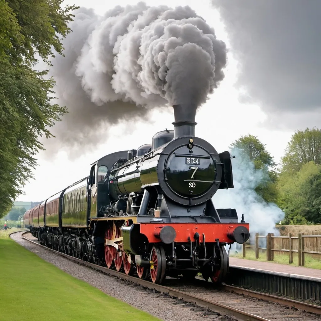 Prompt: british steam locomotive


