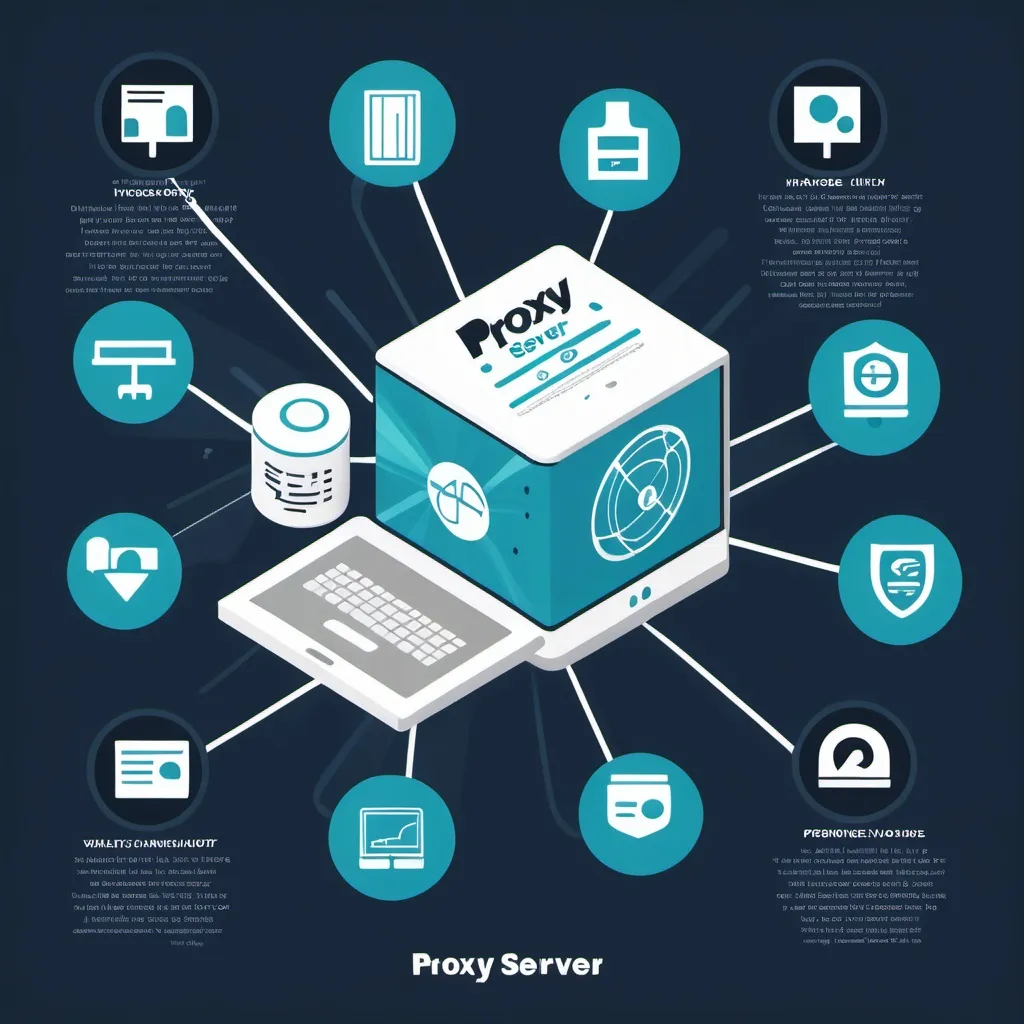 Prompt: Create an Infographic about "Proxy Server"