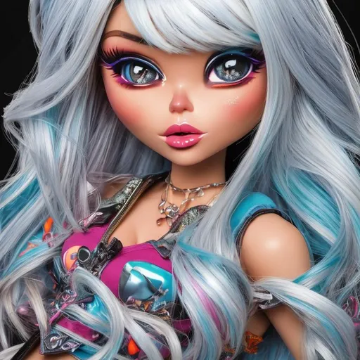 Prompt: Bratz cartoon photo, vibrant and colorful, high quality, detailed facial features, stylish outfits and accessories, fashionable makeup and hairstyles, 3D rendering, bright and lively, doll-like aesthetic, urban city background, sassy and confident poses, 4k, colorful, detailed facial features, stylish, 3D, vibrant, urban, doll-like aesthetic, confident poses, high quality, lively, fashionable