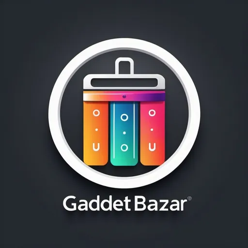 Prompt: (website logo), modern, sleek design, minimalist style, appealing color palette, professional typography featuring "Gadget Bazaar", high-tech elements representing home appliances and gadgets, clean lines, vibrant yet refined colors, dynamic, innovative feel, high-quality vector illustration, tailored for ecommerce branding.