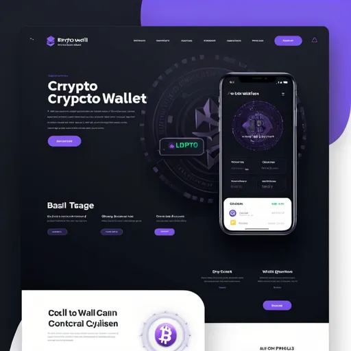 Prompt: A crypto wallet landing page