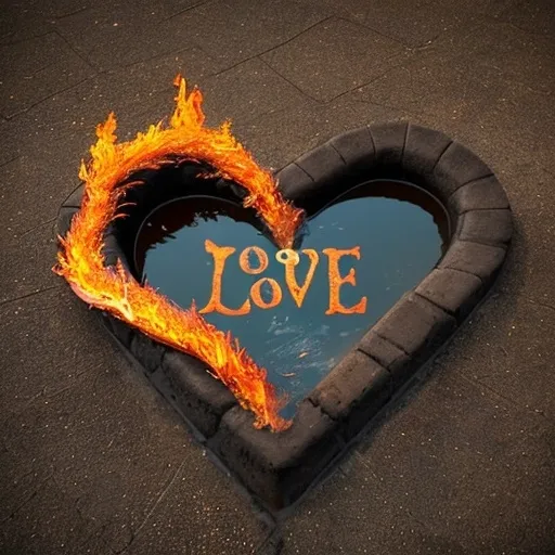 Prompt: Love,Fire,water, ground and air togheter 