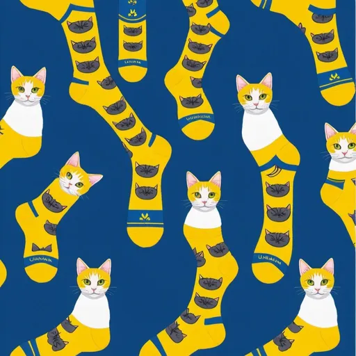 Prompt: Armed forces of Ukraine. Socks with Kitties. Design