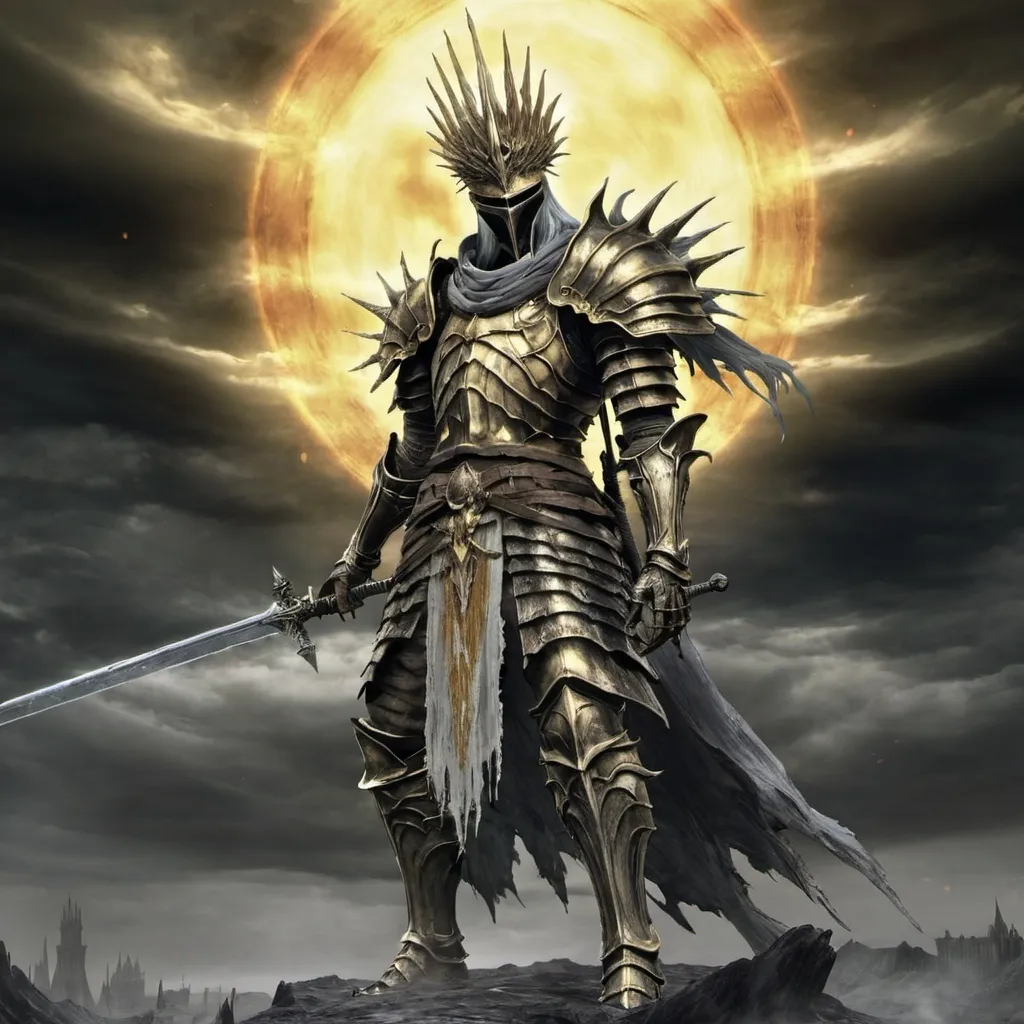 Prompt: Clouding over The Nameless King from Dark Souls 3