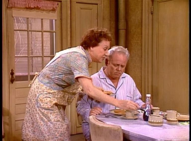 Prompt: 1970's Jean Stapleton on set as Edith Bunker in all in the family