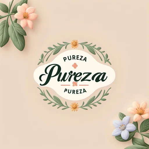 Prompt: Design logo for brand name purezza 
With slogan giardino della purezza
For skin care Italian natural recipes use light pastel colors