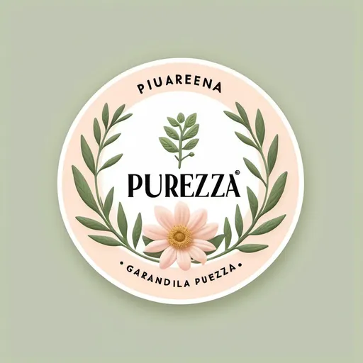 Prompt: Design logo for brand name purezza 
With slogan giardino della purezza
For skin care Italian natural recipes use light pastel colors