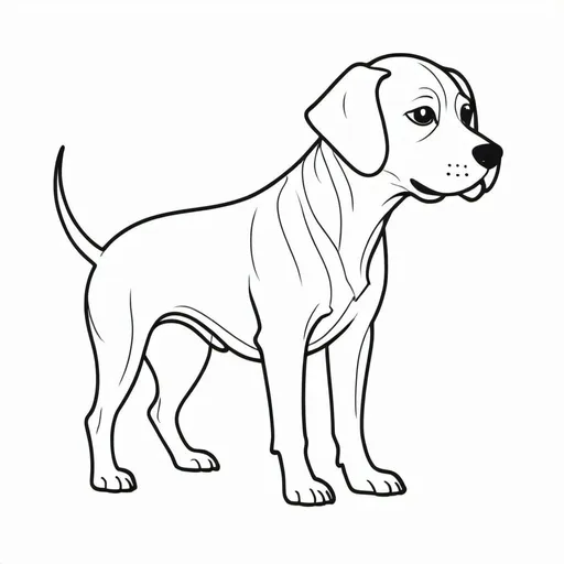 Prompt: very thin line art of dog, Black line art in white background. very simple & easy art like kid's 2D art. figure by minimum black line. 