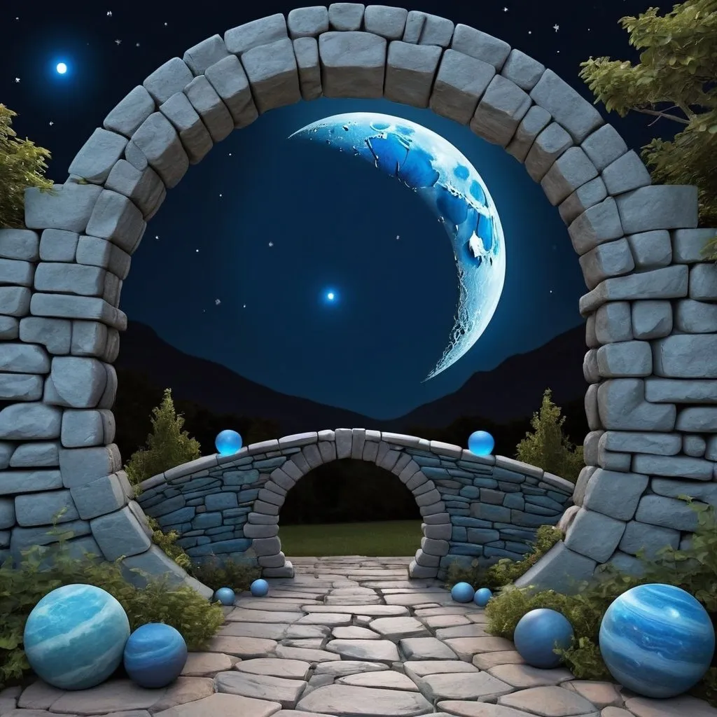 moongate extra large stone wall on both sides moon b...