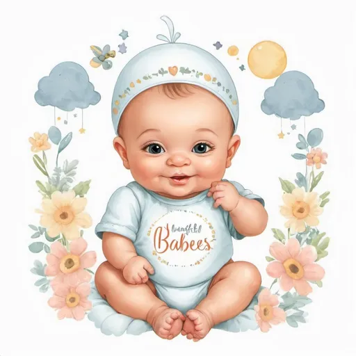 Prompt: Create nursery clip art about wonderful babies in the future 
