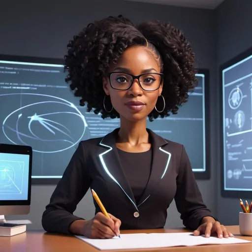 Prompt: Animated video of Futuristic Black Female Teacher 