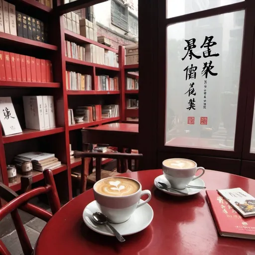 Prompt: Chinese | Coffee & Books 