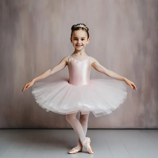 Prompt: A ballerina, 7, wedding themed