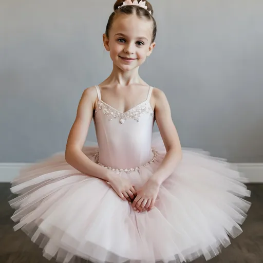 Prompt: A ballerina, 7, wedding themed