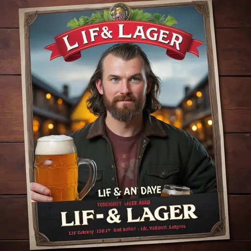 Prompt: Flyer for a Tavern named Lif & Lager