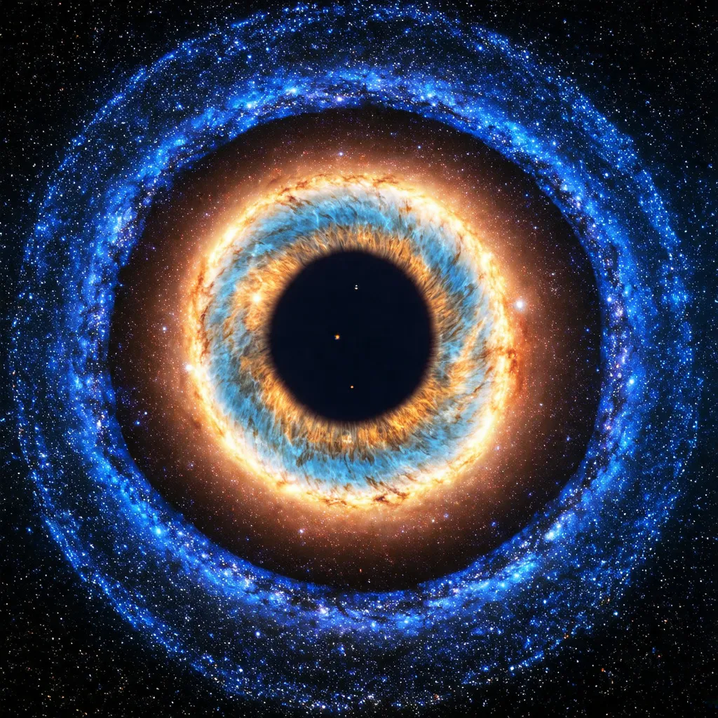 Prompt: the observable universe but from far away it looks like an eye shape

