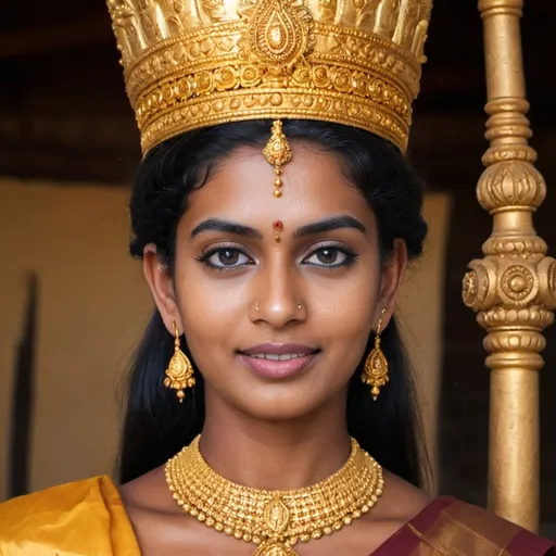 Prompt: create a srilankan queen of Anula queen in anuradhapura era.
