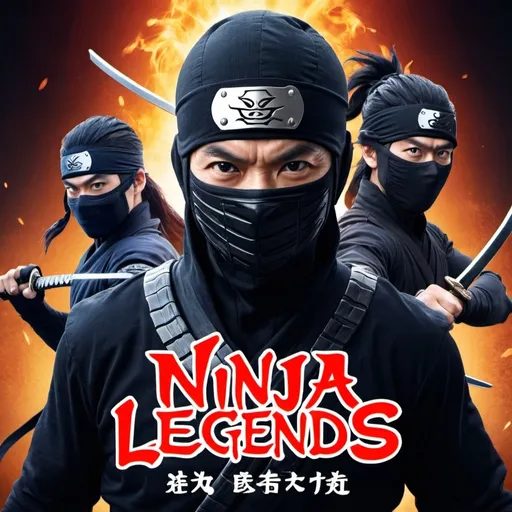 Prompt: Ninja legends title movie