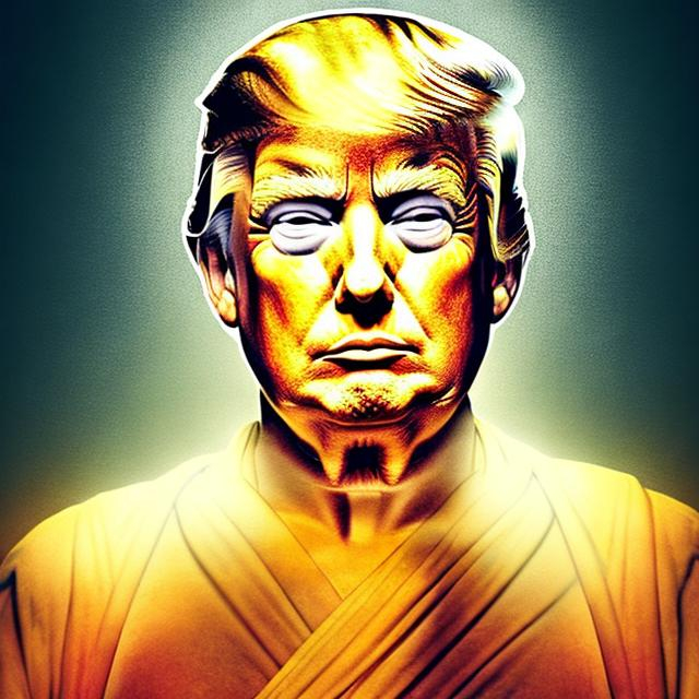 Prompt: Donald Trump achieving enlightenment  