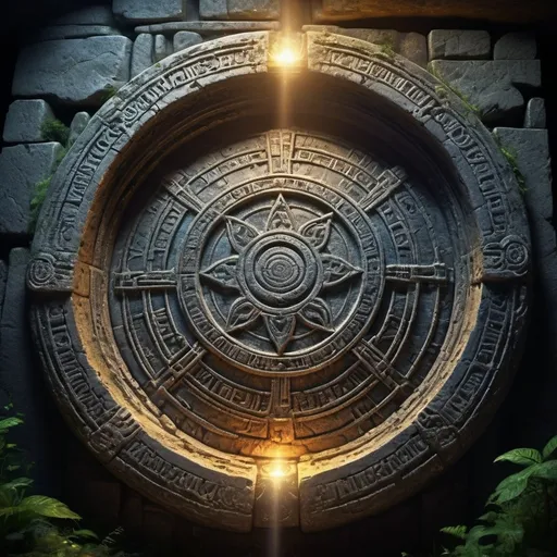 Prompt: (ultra-detailed relic), a conduit of ancient magic, inscription-etched surfaces, surrounded by ethereal light, emanating a mystical aura, (dark, textured) stone background, hints of vegetation reclaiming the artifact, ancient civilization remnants, serene yet powerful ambiance, enchanted atmosphere, captivating glow, high-resolution, epic fantasy feel.