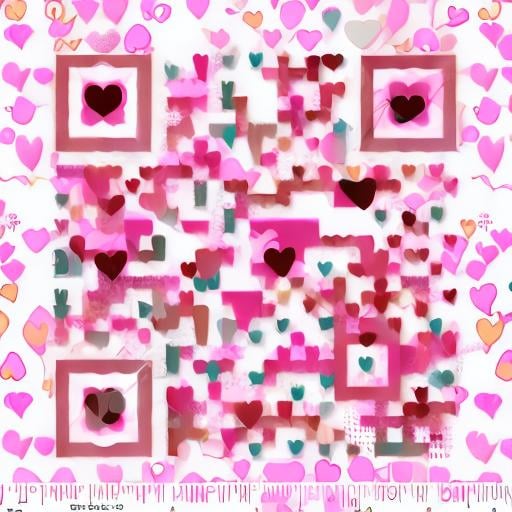 Prompt: make it simple in pink contains lots of hearts