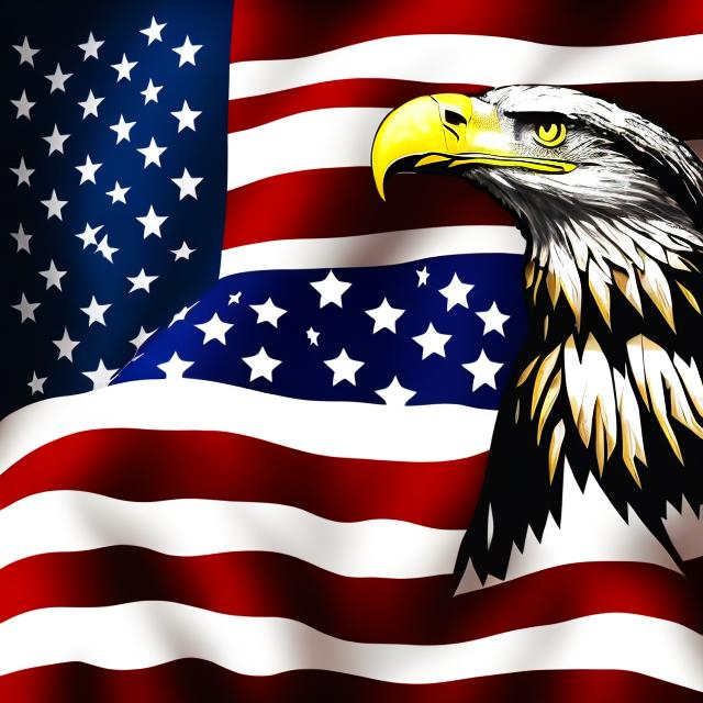 Prompt: American Flag, mountain, eagle