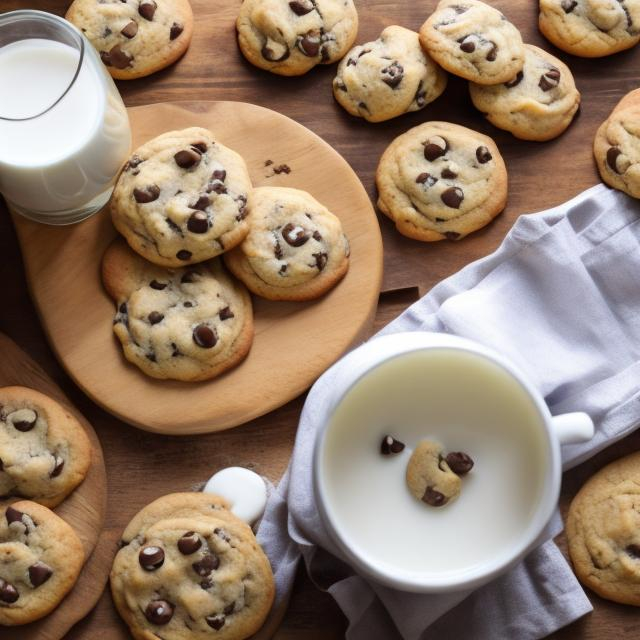 Prompt: Cookies and milk