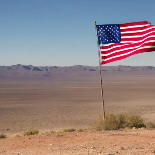 Prompt: American Flag and a secure national border 