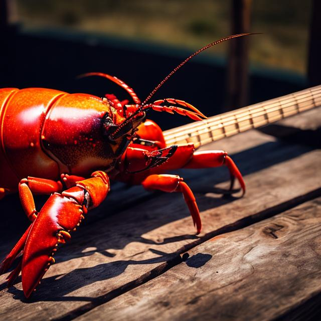 Prompt: lobster playing a guitar 