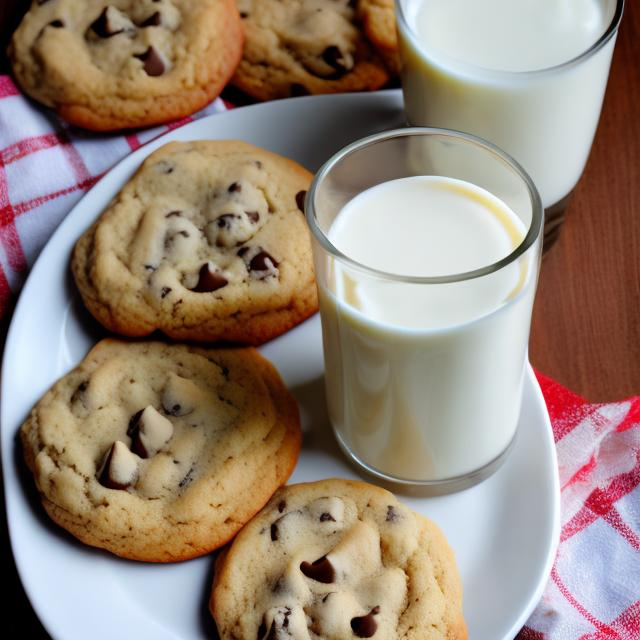 Prompt: Cookies and milk