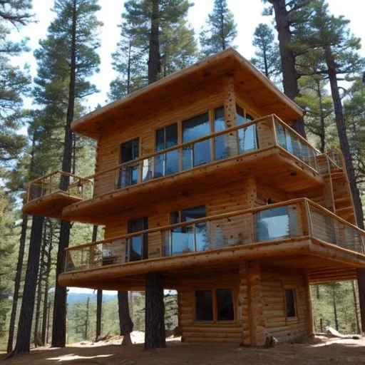 Prompt: penthouse made out of a pine tree