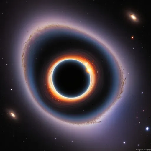 Prompt: beautiful black hole eating the galaxy