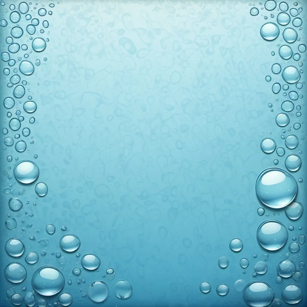 Prompt: calming blue colored wallpaper, with water reflections and bubbles, clipart style, on paper texture
