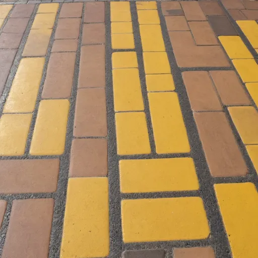 Prompt: Pavement with yellow and brown color
