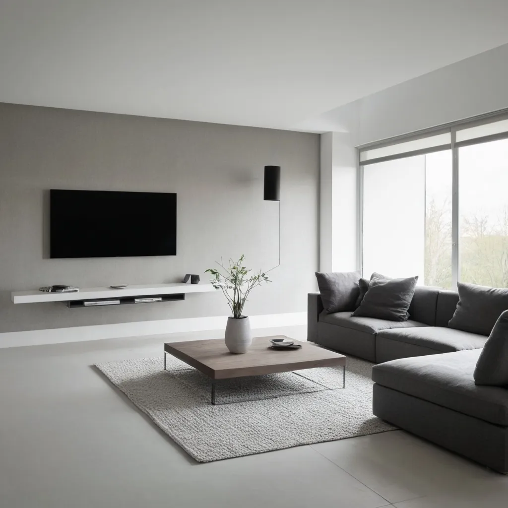 Prompt: modern minimal interior design ,living room