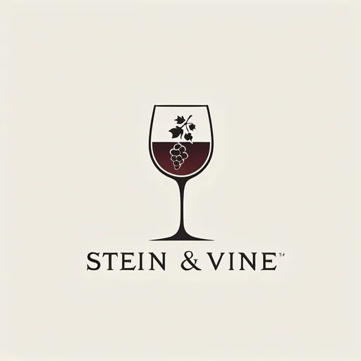 Prompt: logo for Stein and Vine, subtle nod to Beer and Wine, minimalist design, sleek and professional, high-quality, modern, sophisticated, wine glass silhouette, beer mug silhouette, minimalistic grapevine, refined color palette, elegant typography, clean lines, professional, subtle symbolism