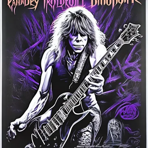 Prompt: Randy Rhoads black light poster

