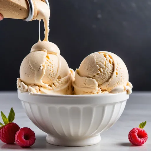 Prompt:  Sugar-free, high-protein ice cream
 Showcase the health benefits without compromising taste.