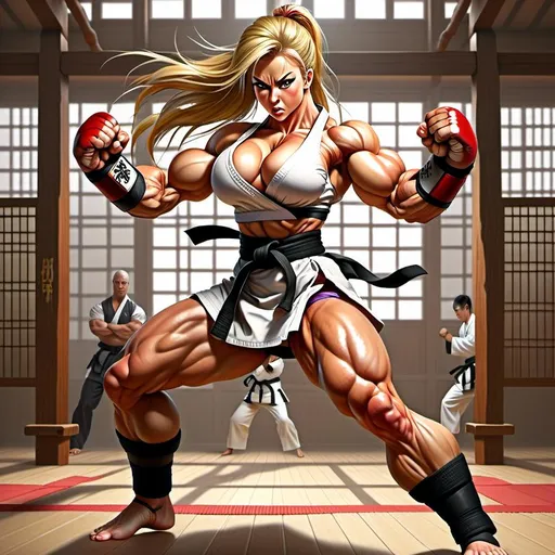 Prompt: <mymodel>High quality digital art, superior, unbeatable woman destroying a man with a kick, combat atmosphere, detailed facial expressions, 
realistic 3D rendering, natural lighting, defiant expression, powerful pose,   highres