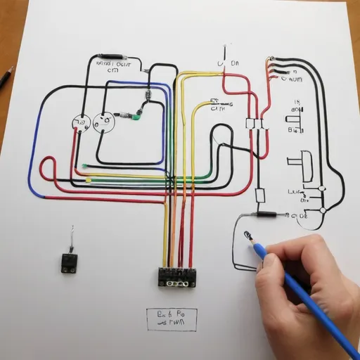 Prompt: Draw a picture a circuit will all Colours 
