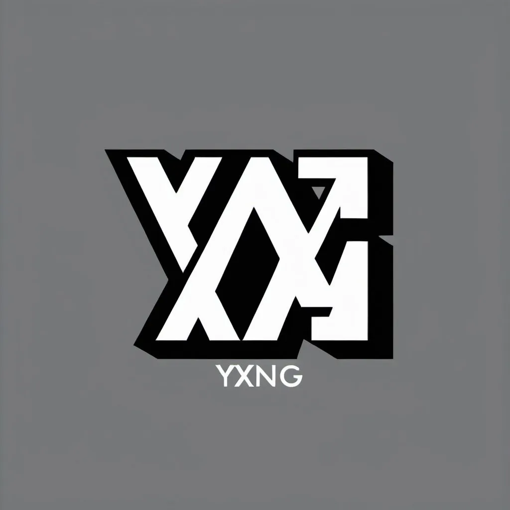 Prompt: a minimalist logo design, black and white colours, and a retro aesthetic, with the text:YXNG, in a bold font