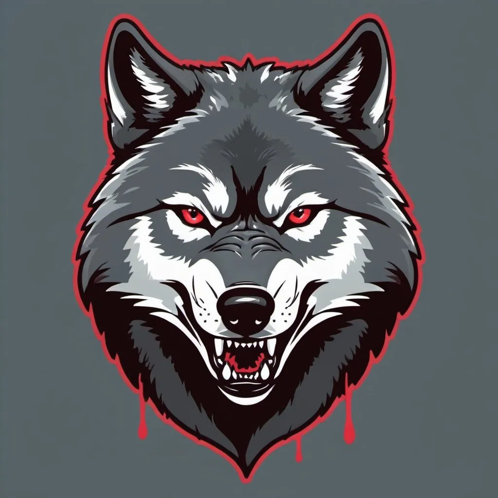 Prompt: Wolf like a evil killer,vector 