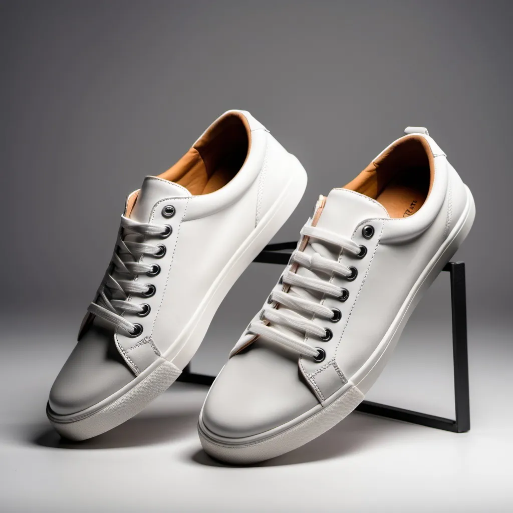 Prompt: A pair of stylish sneakers suitable for casual wear., professional product shot