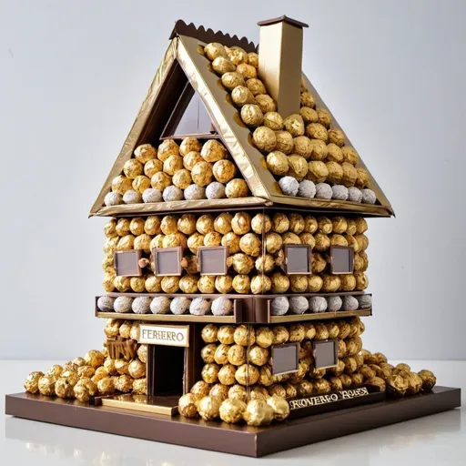 Prompt: A ferrero rocher house 