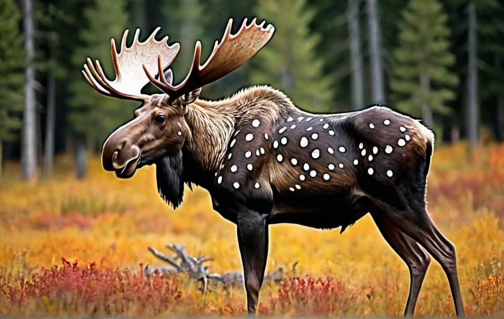 Prompt: a spotted moose
