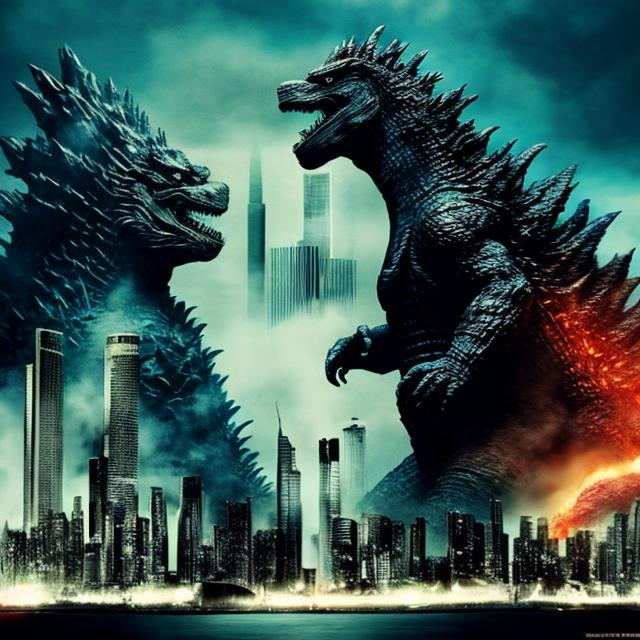 Prompt: godzilla vs donald trump twin towers


